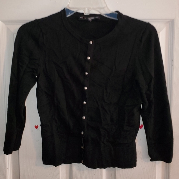 5 for $20 | White House Black Market 3/4 Sleeve Crewneck Snap Button Up Cardigan - Picture 11 of 11